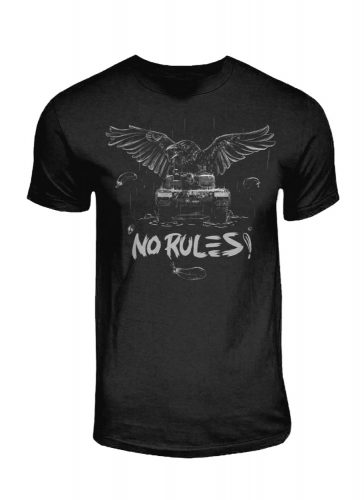 Tankfan No Rules! felnőtt póló - Fekete
